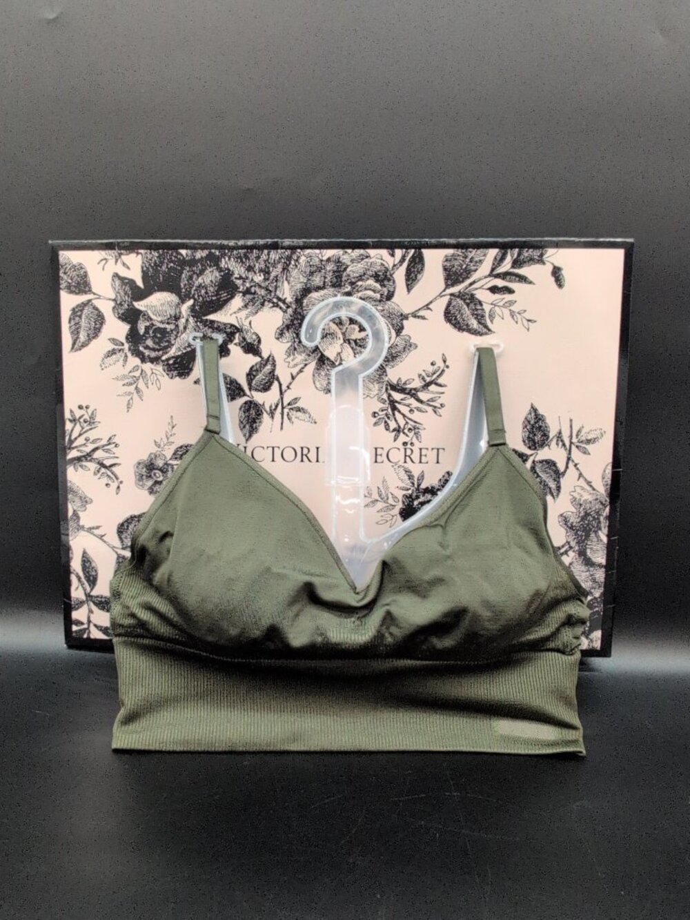 Victoria Secret Pink Seamless Wireless Longline Pullover Sports Bra XS Olive